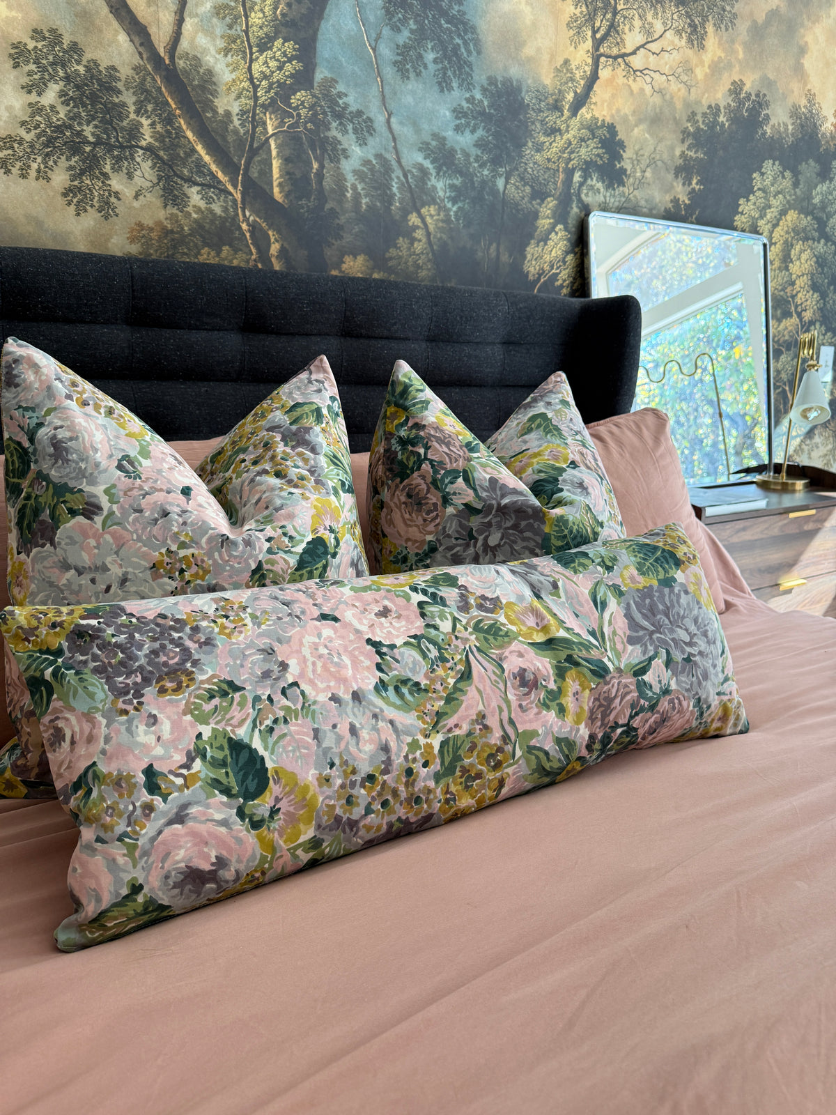 Handmade Pillow Set of Three Pillows from Vintage Fabric
