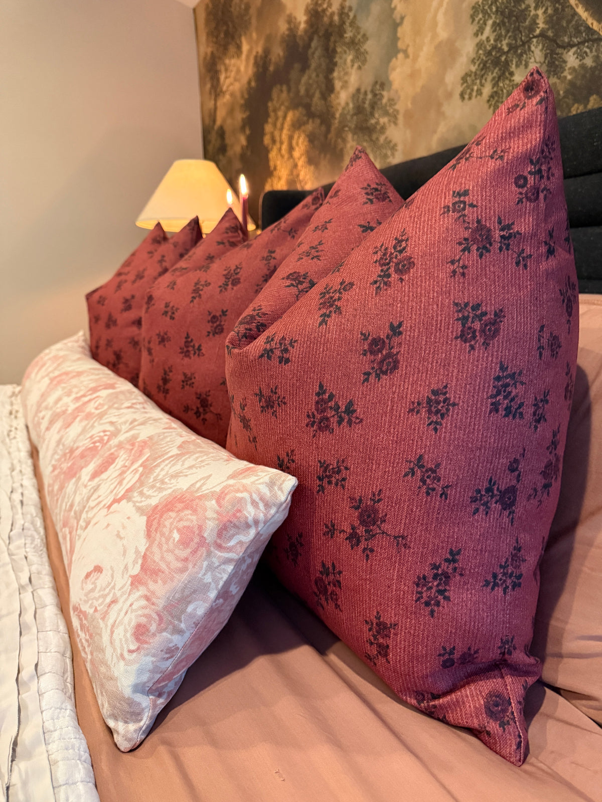 Handmade Lumbar Pillow from Vintage Fabric