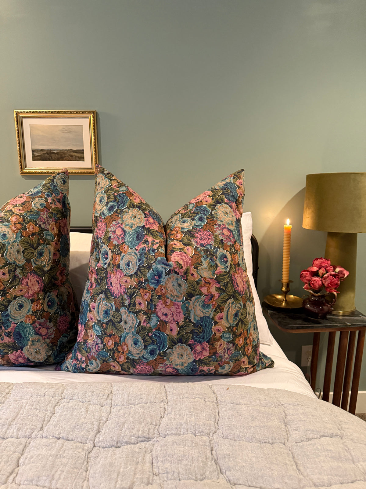 Handmade Pillow Set of Three Pillows from Vintage Fabric