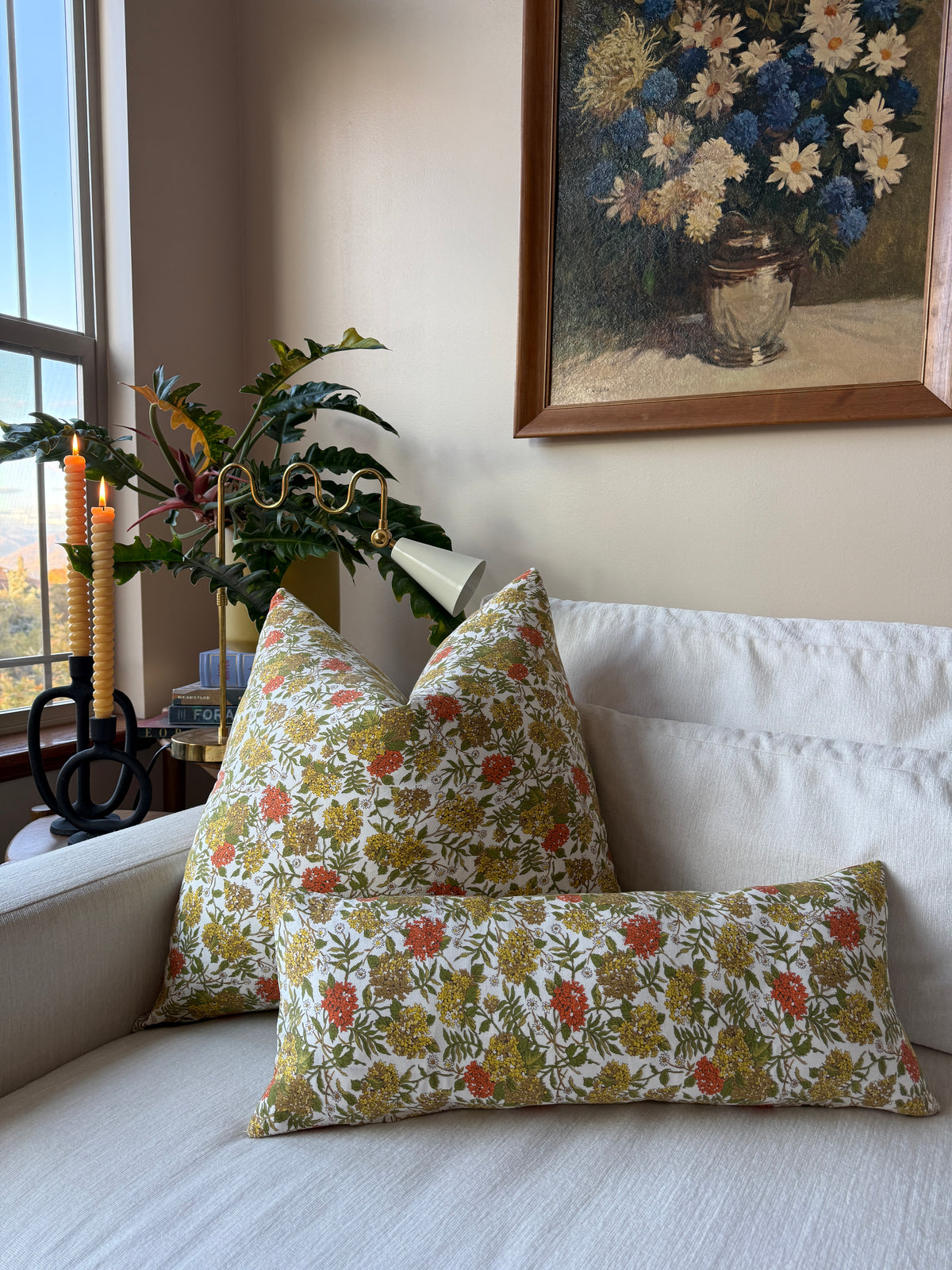 Handmade Pillow Set of Four Pillows from Vintage Fabric