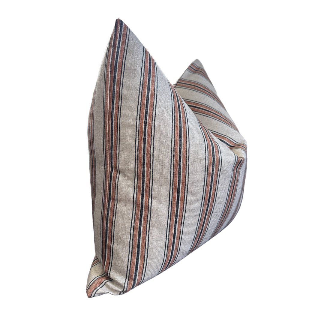 Throw pillow, square pillow, stripe pillow, beige pillow, 