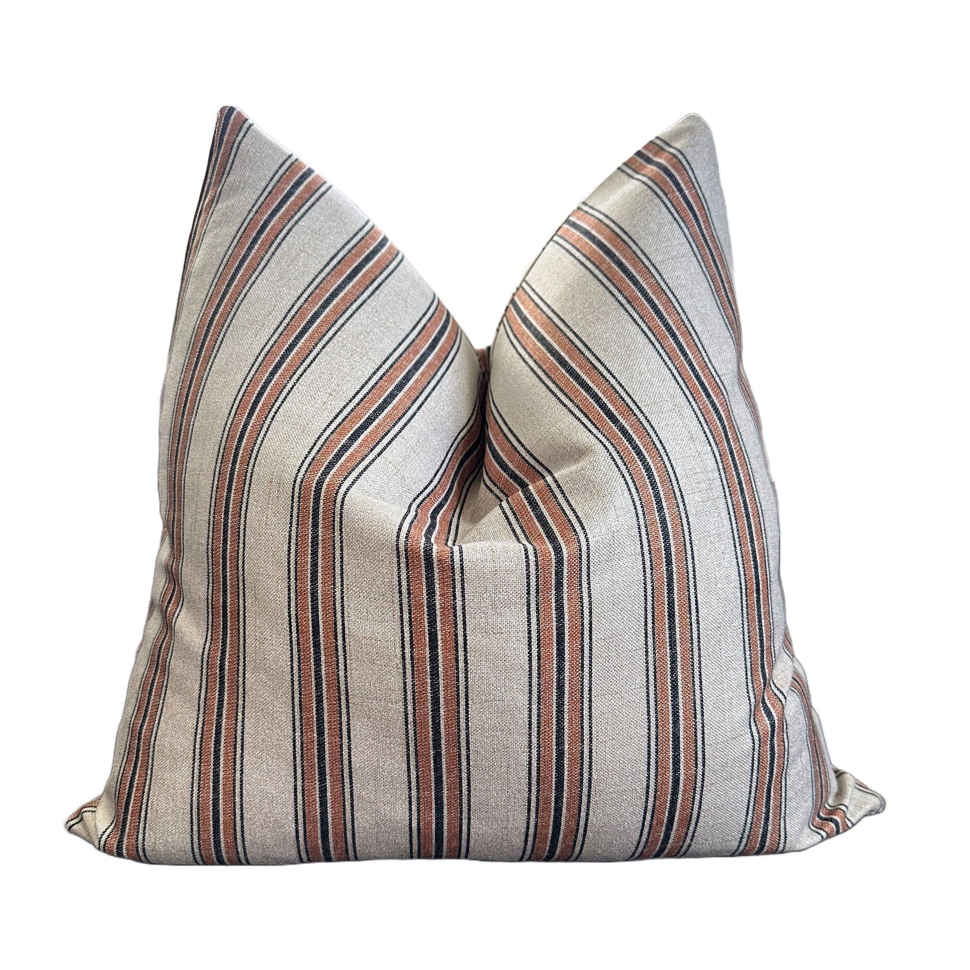 Throw pillow, square pillow, stripe pillow, beige pillow, 