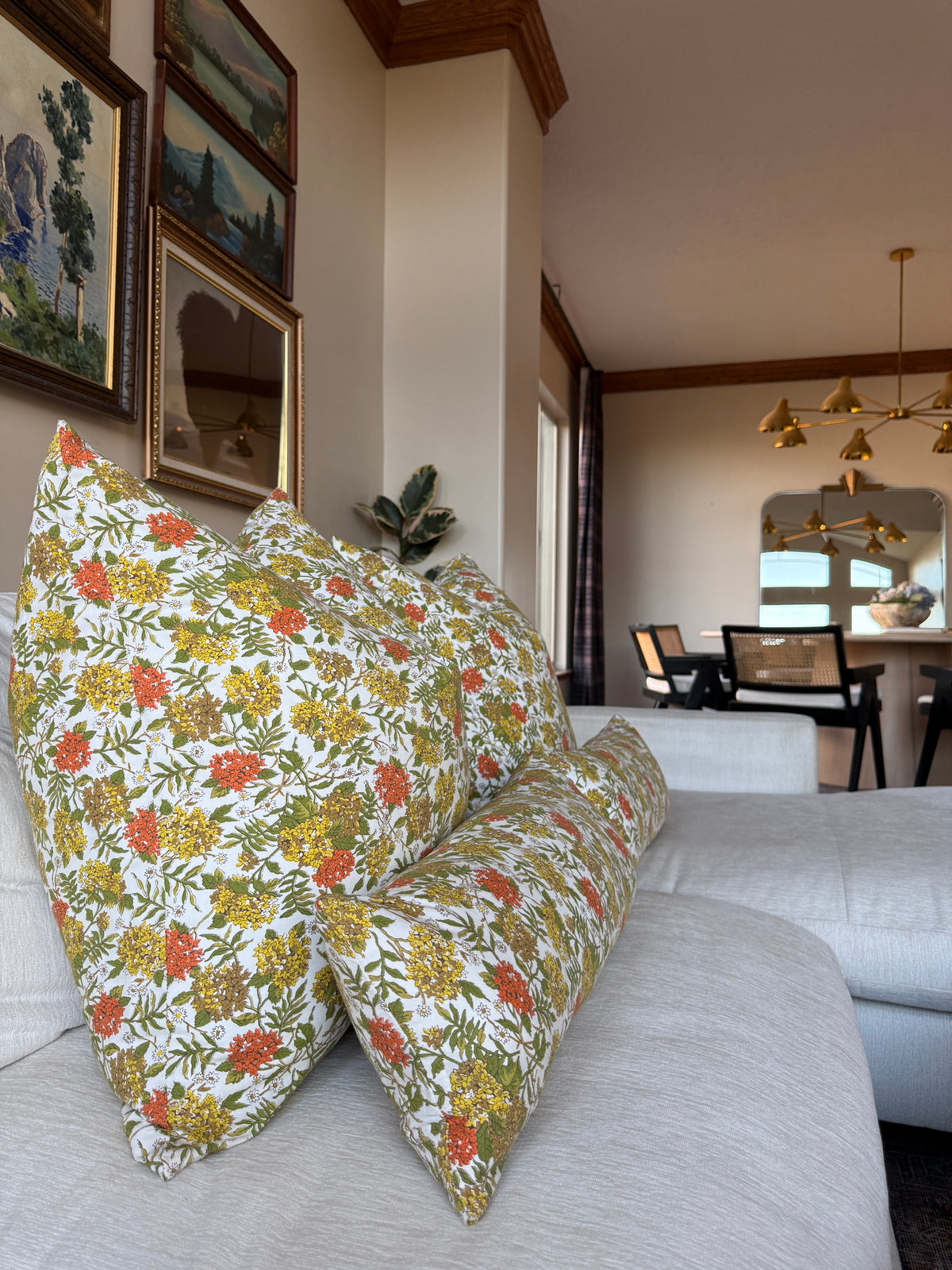 Handmade Pillow Set of Four Pillows from Vintage Fabric
