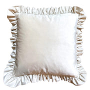 Vanilla Velvet-Ruffle Pillow Cover