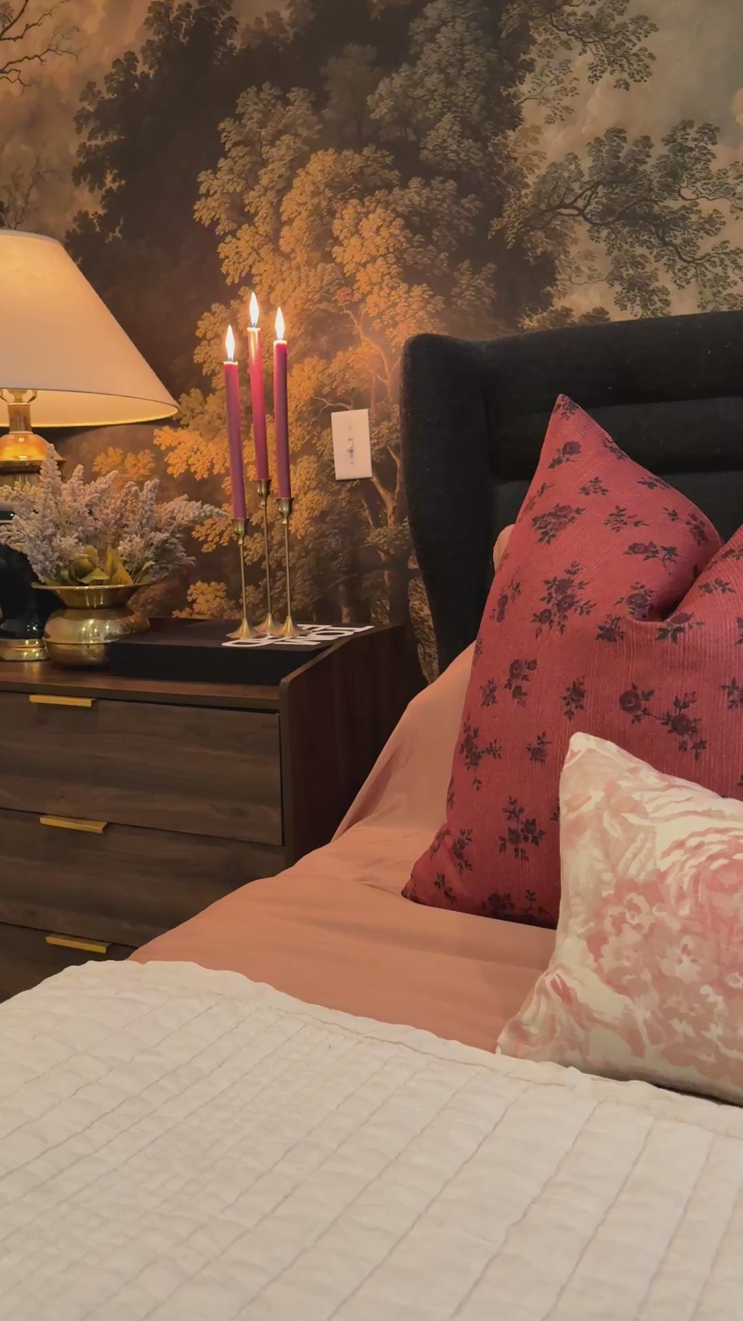 Load video: Handmade Lumbar Pillow from Vintage Fabric